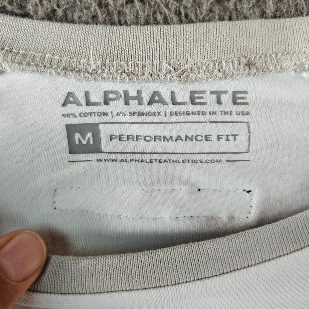 ALPHALETE‎ Mens Medium Performance Fit Baseball T Shirt White - Picture 4 of 8